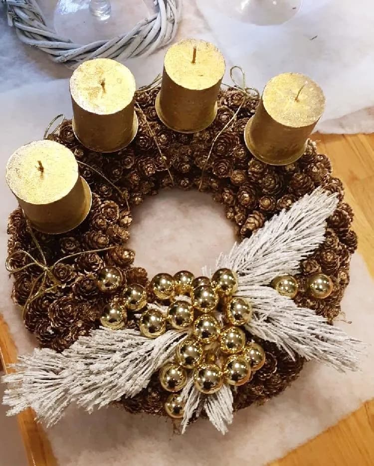 Advent: Zlati adventni venček, Cvetličarna Rosa Vita